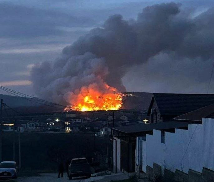 Пожар на свалке горы Щелба. Фото: соцсети