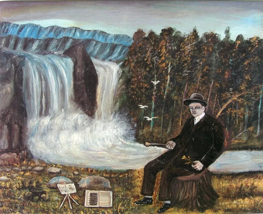 «Автопортрет у водопада»