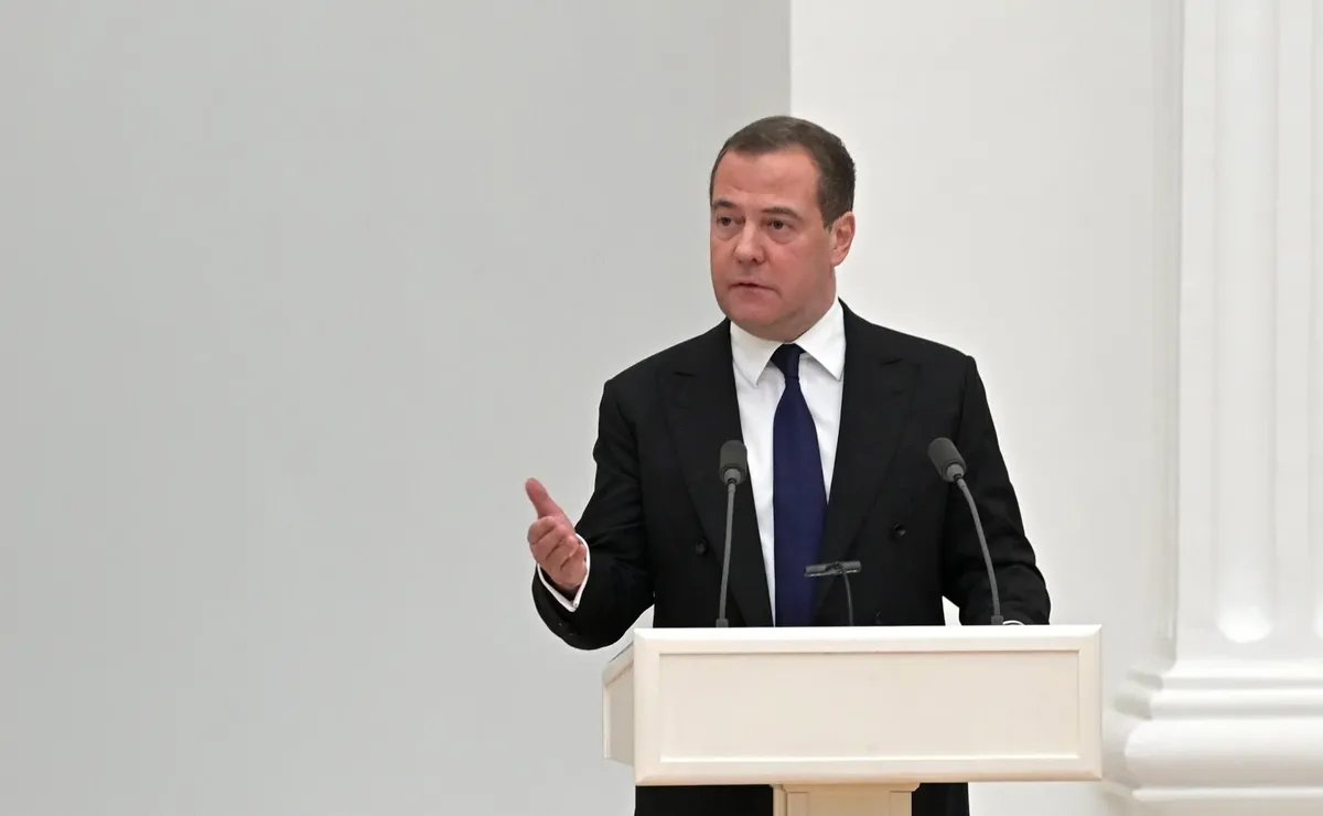 Дмитрий Медведев на заседании Совета Безопасности РФ, февраль 2022. Фото: kremlin.ru