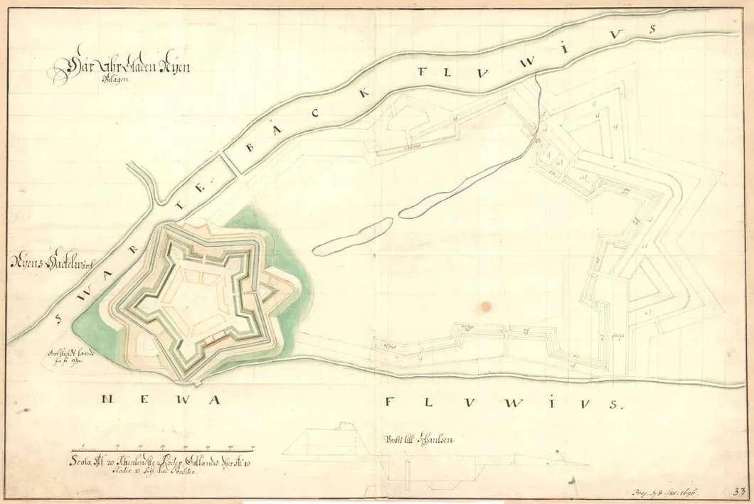 План крепости Ниеншанц (1681-1696) из Государственного архива Швеции
