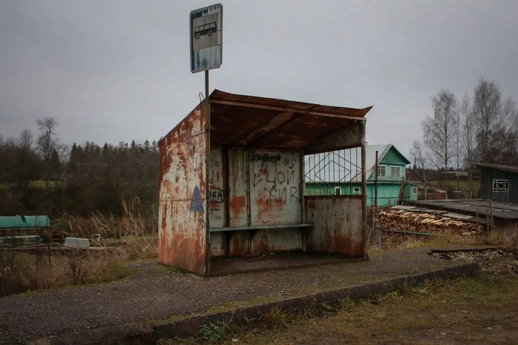 Автобусная остановка. Фото: Елизавета Кирпанова, «Новая газета»