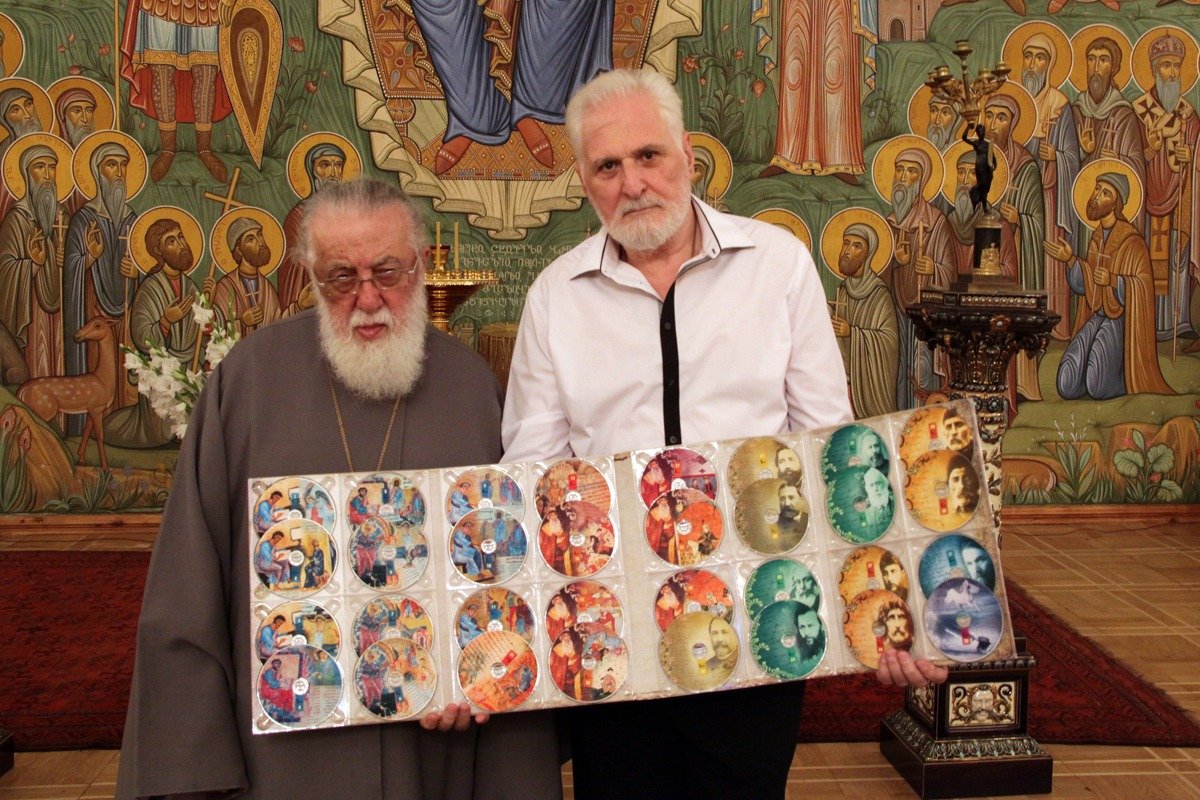 Патриарх Илиа II и Гоги Харабадзе. Фото: Юрий Рост / «Новая газета»