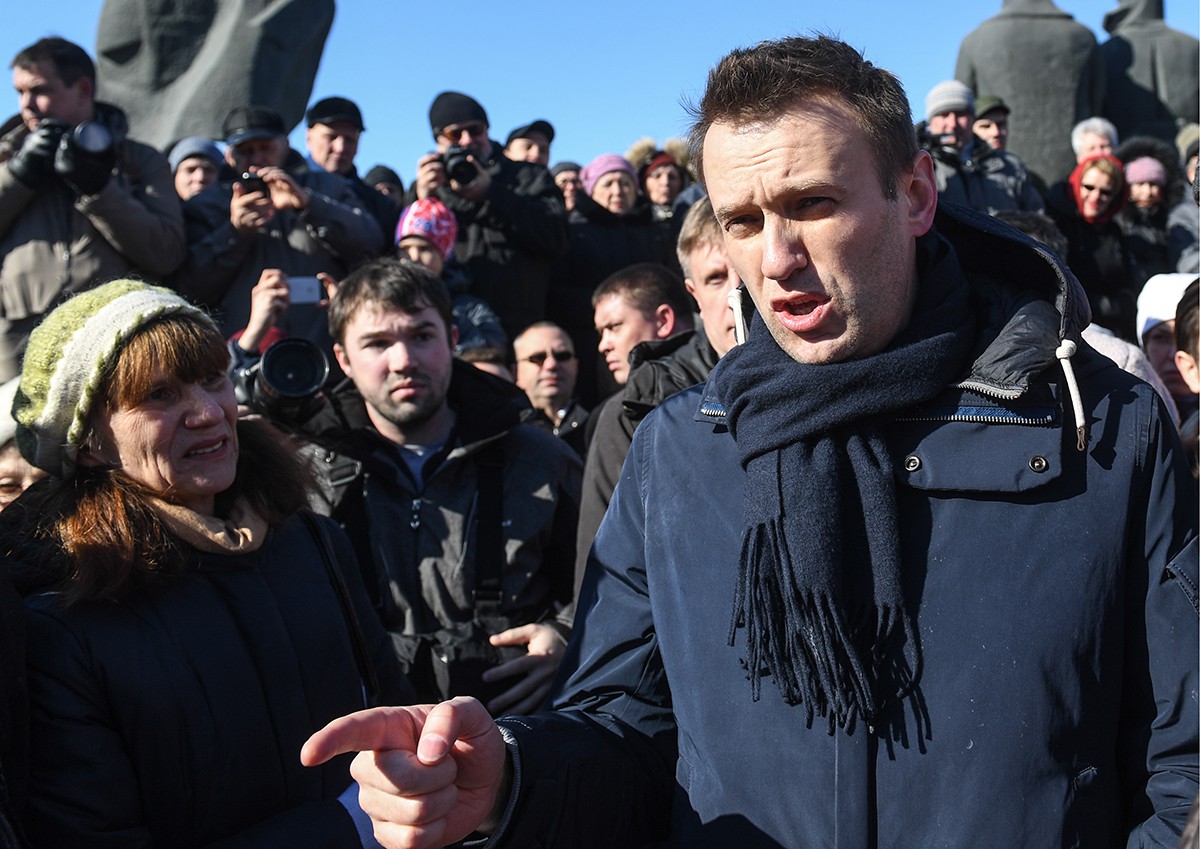 Алексей Навальный на митинге в Новосибирске, организованном Евгением Митрофановым. Фото: Кирилл Кухмарь/ТАСС
