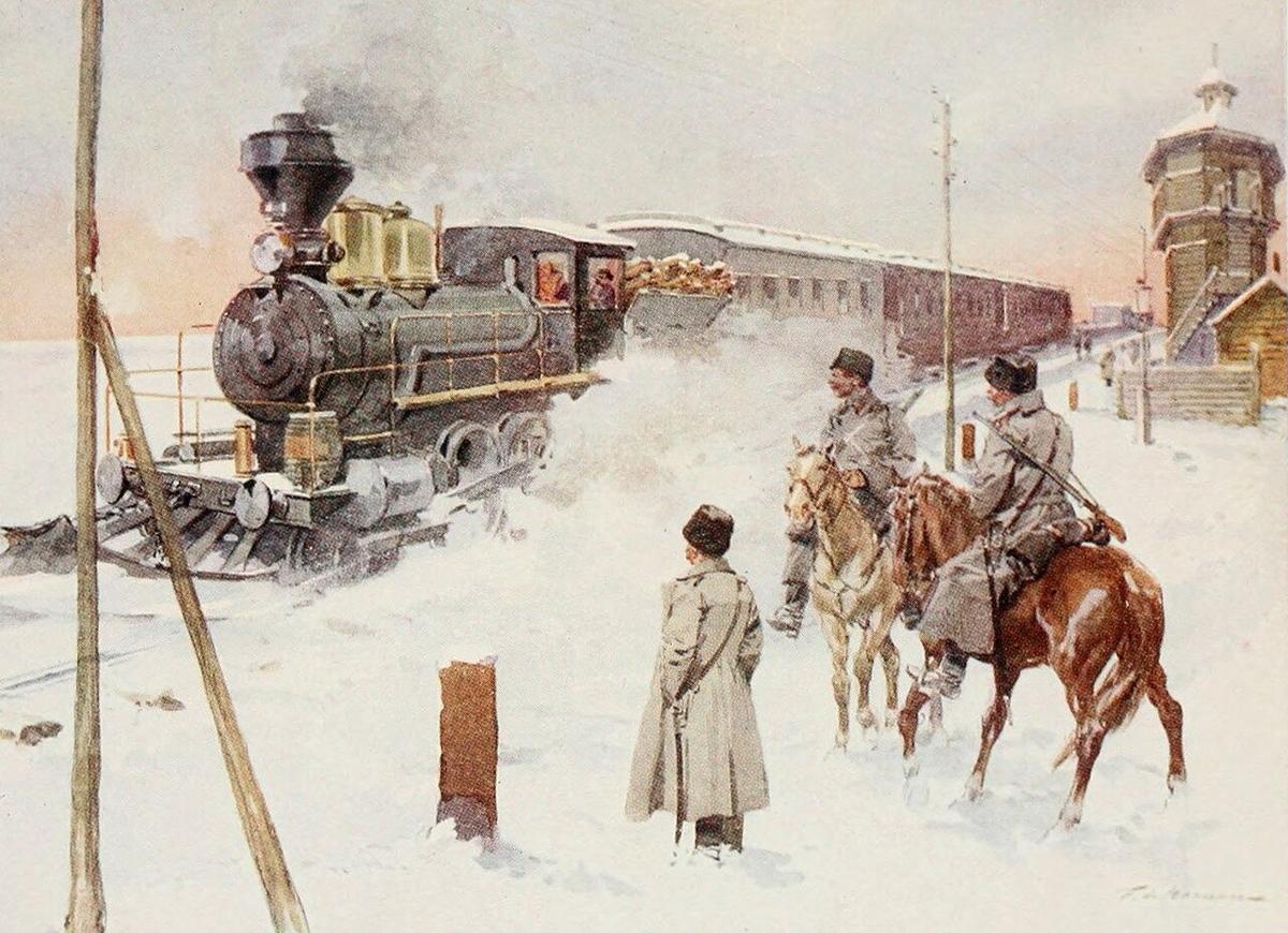 Фредерик де Ханен. Транссибирская магистраль. Примерно 1913 год. Источник: Википедия