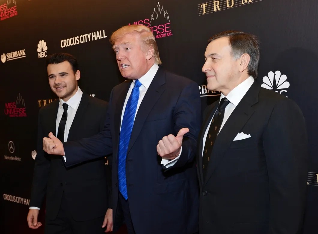 Эмин Агаларов, Дональд Трамп и Арас Агаларов в Москве, 2013 год. Фото: РИА Новости