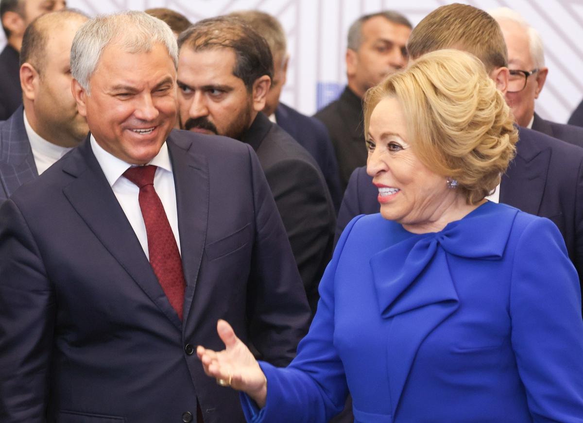 Вячеслав Володин и Валентина Матвиенко. Фото: Петр Ковалев / ТАСС