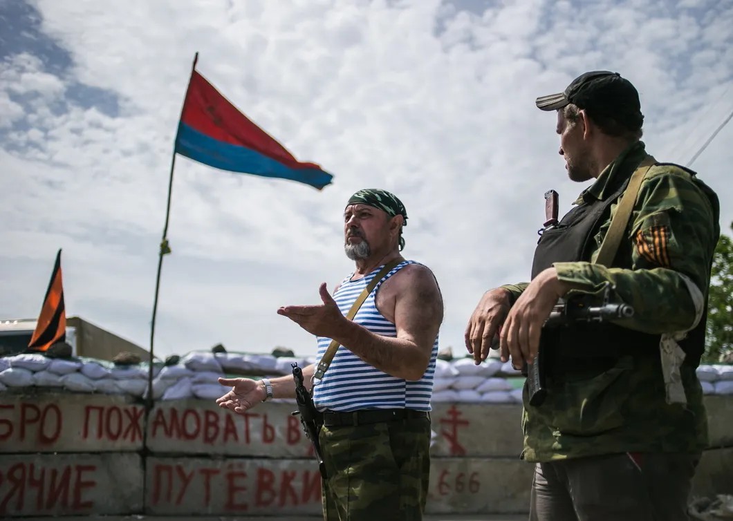 Блокпост сепаратистов в селе Семеновка, 2014 год. Фото: Михаил Почуев / ИТАР-ТАСС