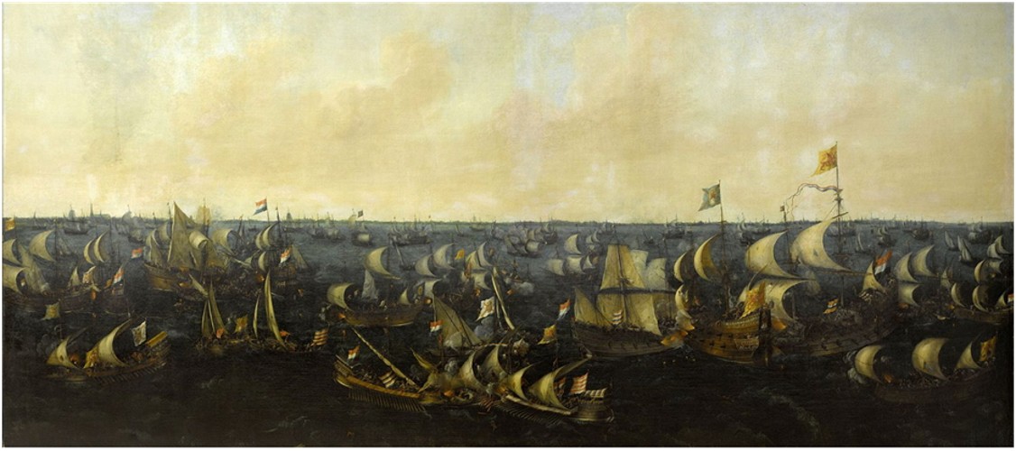 Abraham de Verver, 1621. Голландцы побеждают испанский флот в битве на озере Зюйдерзее в 1573 г.