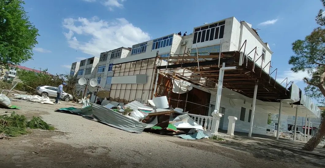 Последствия урагана в Лебапском велаяте. Фото: turkmen.news