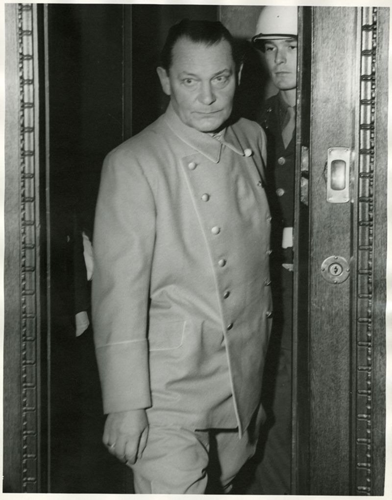 Герман Геринг в зале Нюрнбергского трибунала. Фото: images.hollis.harvard.edu
