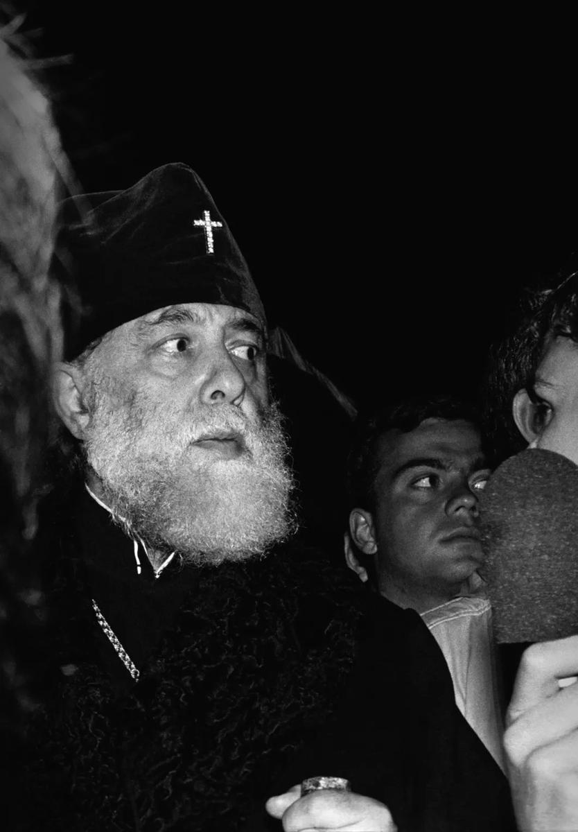 Патриарх-католикос Илиа II на митинге. Фото автора