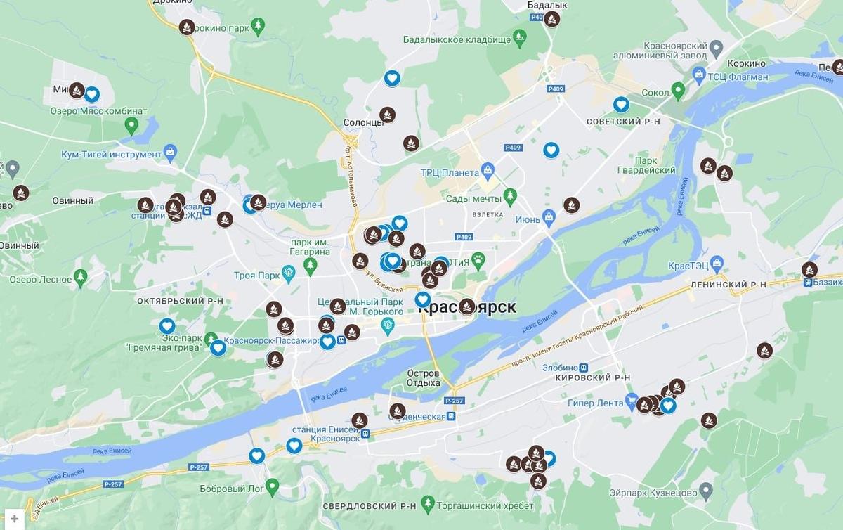 Карта проекта «Подари дрова». Скриншот
