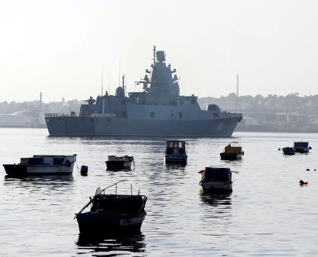 Российский военный фрегат «Адмирал Горшков» в порту Кубы, 2019 год. Фото: EPA