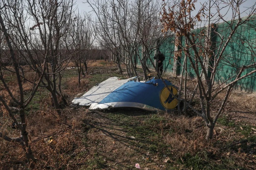 Обломки рухнувшего «боинга» украинских авиалиний. Фото: Aref Fathi / dpa / ТАСС