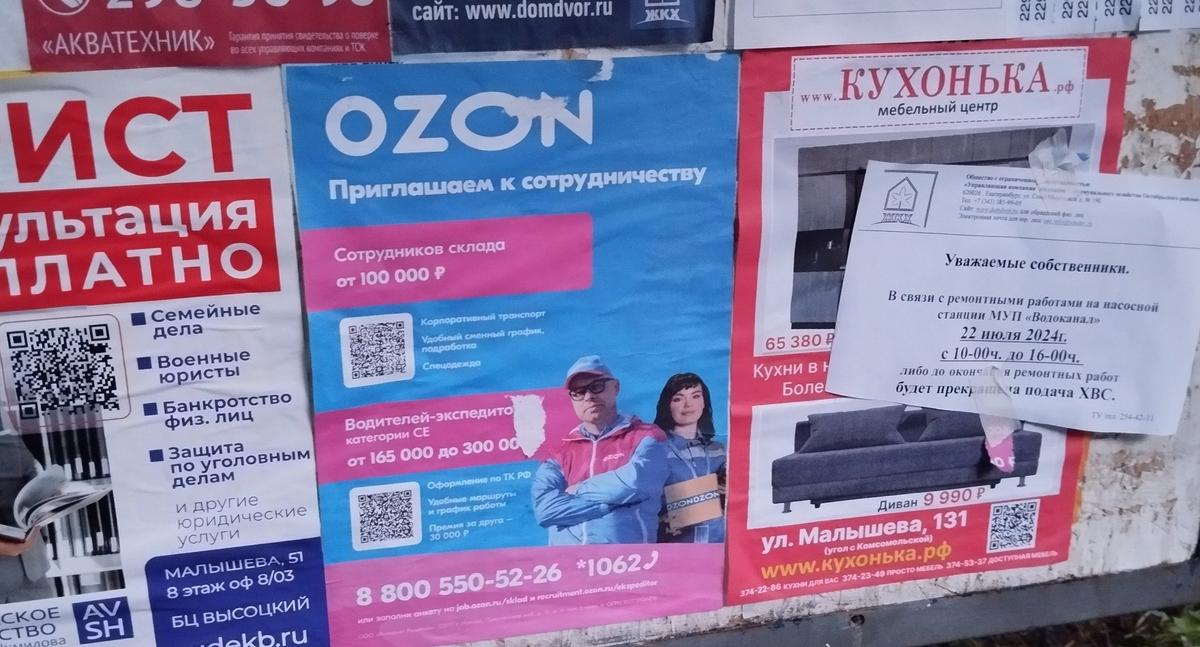 «Объявления о работе в свердловском распредцентре Ozon можно встретить даже в пабликах соседних регионов: в Курганской, Челябинской областях, в Пермском крае». Фото: Никита Телиженко