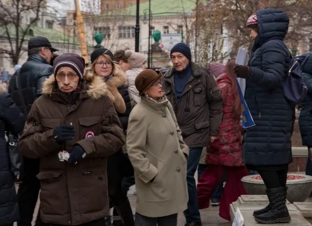 Участница бессрочного пикета возле Третьяковки. Фото: Светлана Виданова, специально для «Новой»
