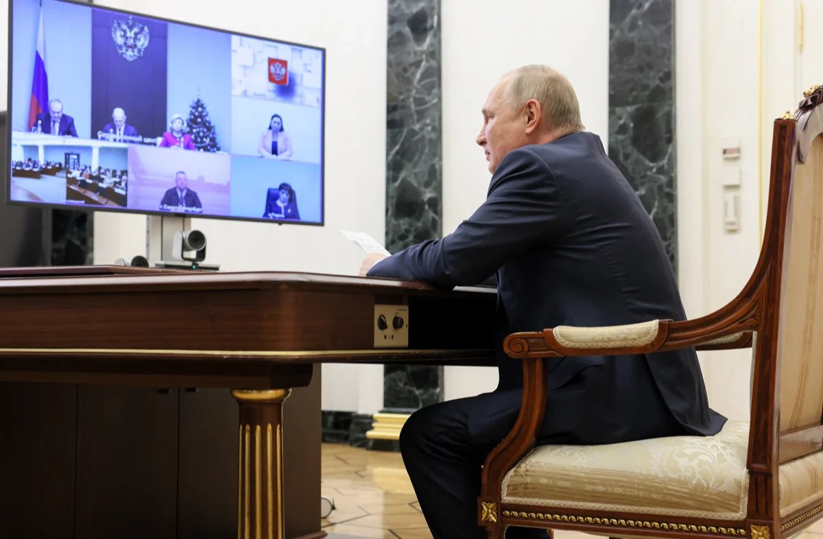 Владимир Путин в Кремле во время заседания Совета по развитию гражданского общества и правам человека. Фото: Михаил Метцель / POOL / ТАСС