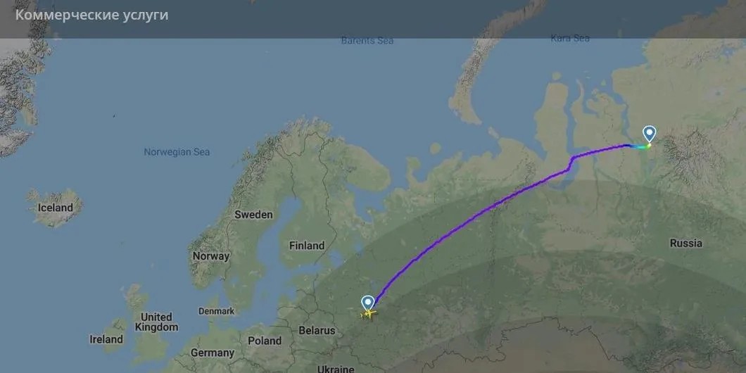 Данные о перелете Bombarider CL850 «Норникеля» за 3 и 5 июня. Flightradar