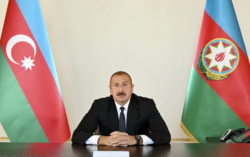 Выступление президента Азербайджана по телефидению. Фото: Eastnews