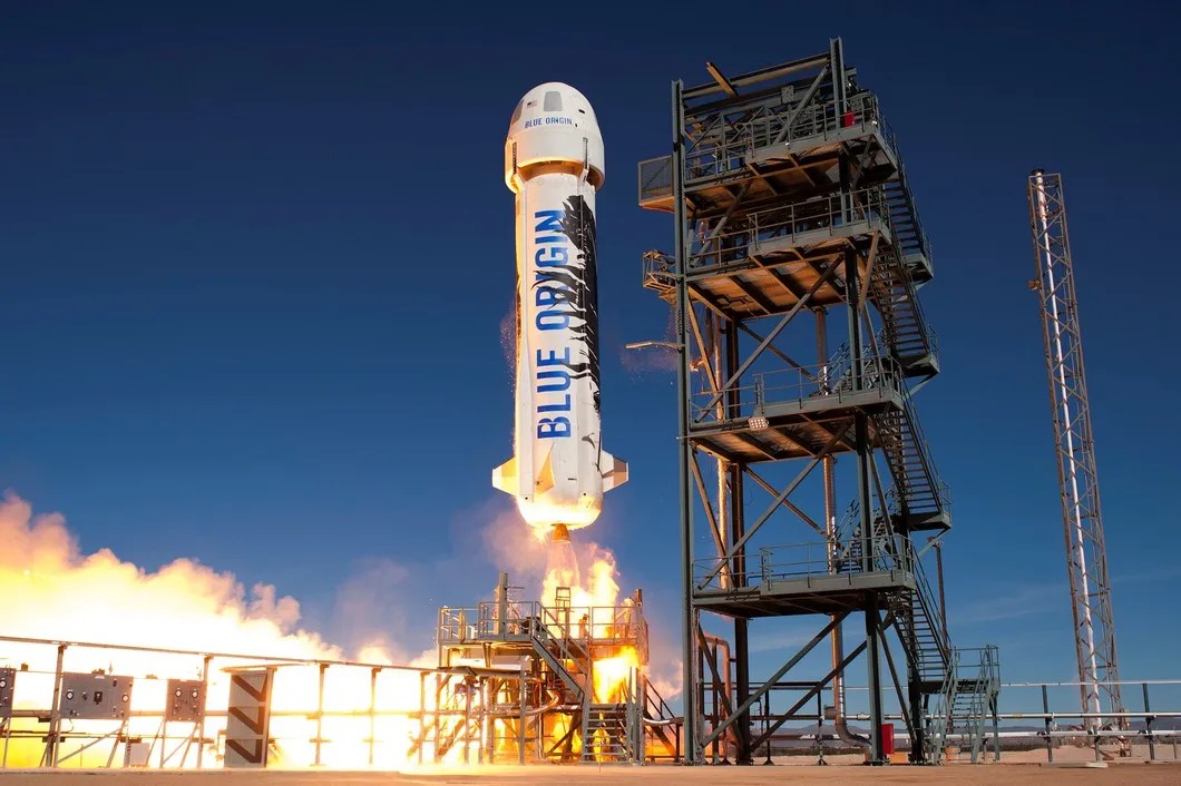 Повторное приземление ракеты-носителя New Shepard. Фото: Blue Origin