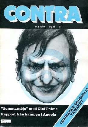 Обложка журнала Contra с карикатурой на Пальме, 1984 год. Public domain
