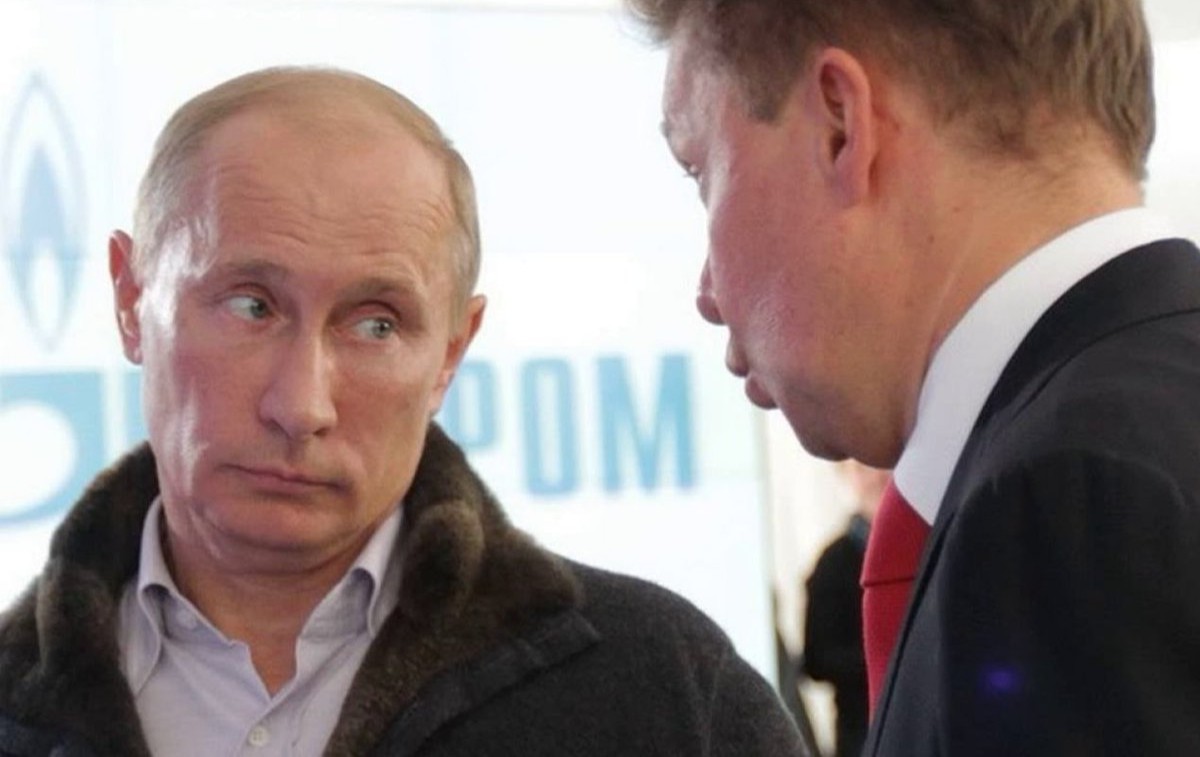 Владимир Путин и Алексей Миллер. Скриншот из видео