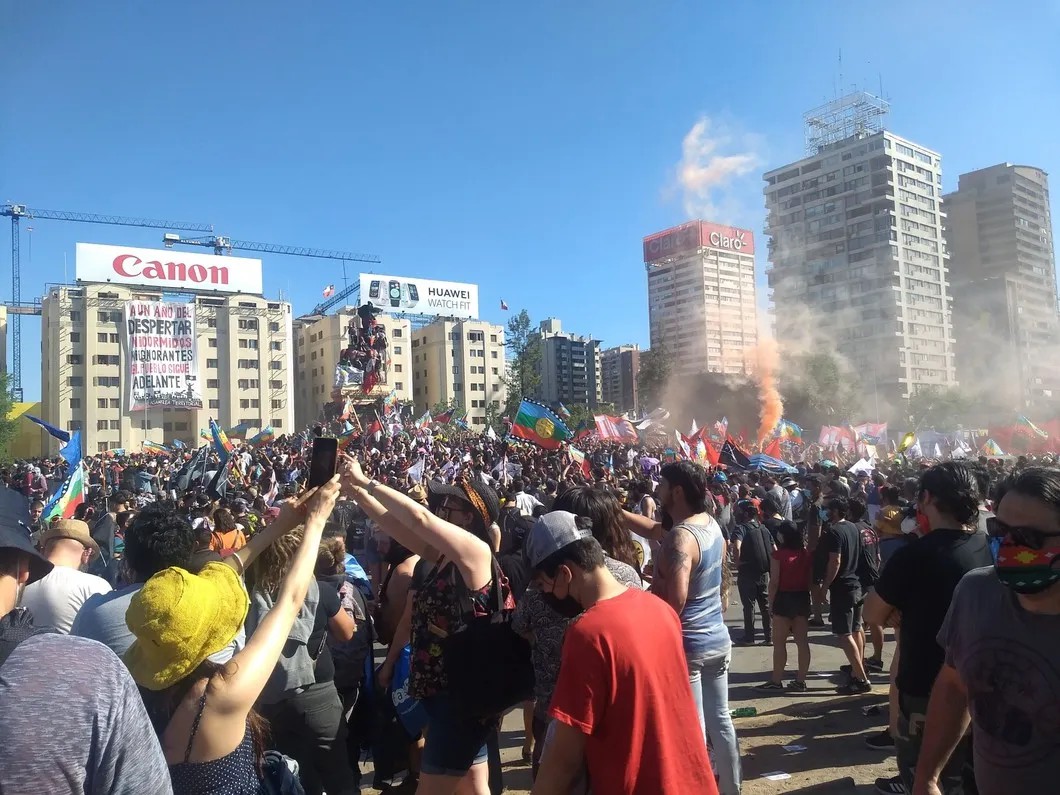 Протесты в Чили 18 октября 2020 года. Фото: Мария Акбулякова, для «Новой газеты»