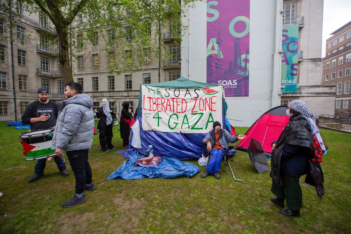 Пропалестинский протест в кампусе университета SOAS в Лондоне/ Фото: Zuma / TASS