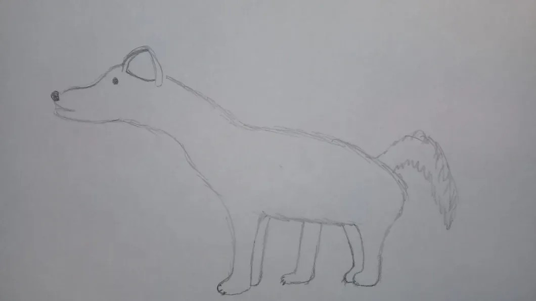 Сон про собаку с пятью ногами. Рисунок беглеца С., 13 лет, ноябрь 2019 г.