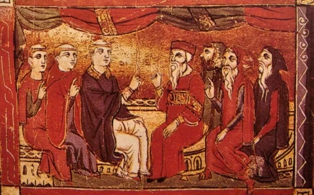 XIII век. Спор католического и православного священников