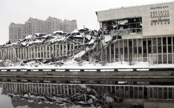 Последствия пожара в ИНИОН РАН в 2015 году. Фото: РИА Новости