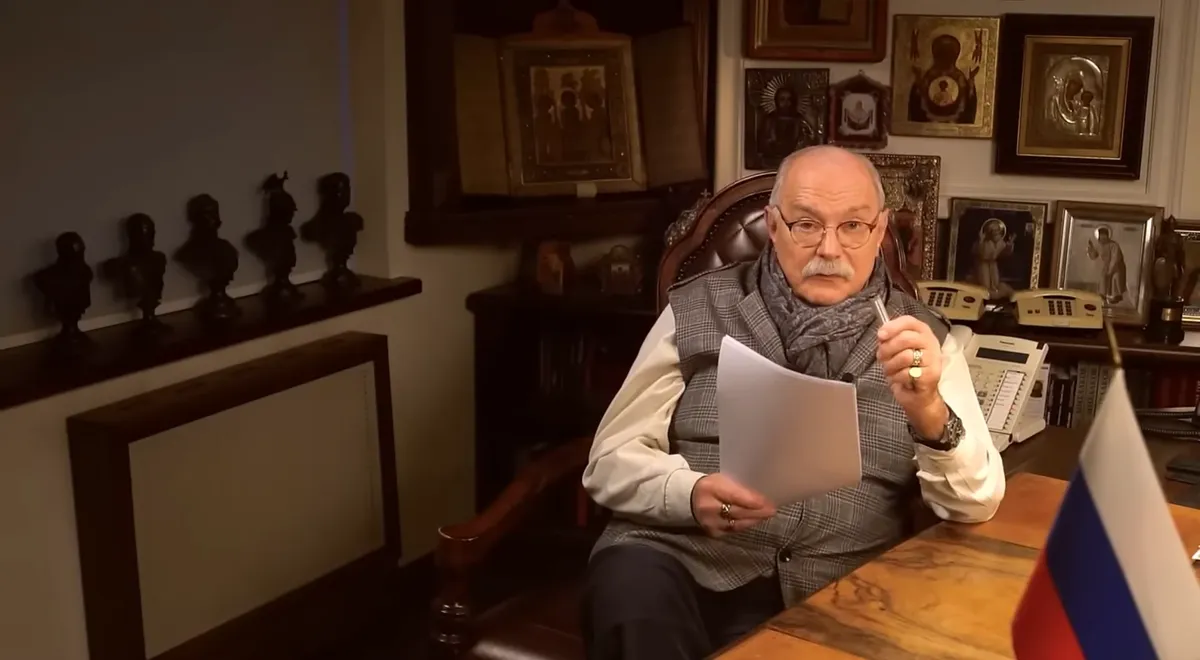 Никита Михалков в новом выпуске «Бесогона». Скриншот 