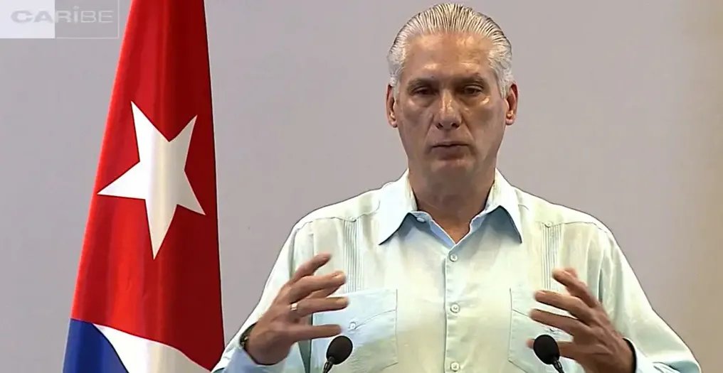 Видеообращение президента Диаса-Канеля. Кадр