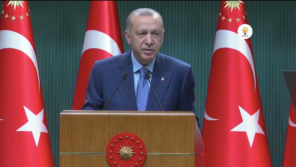 Скриншот выступления Эрдогана.