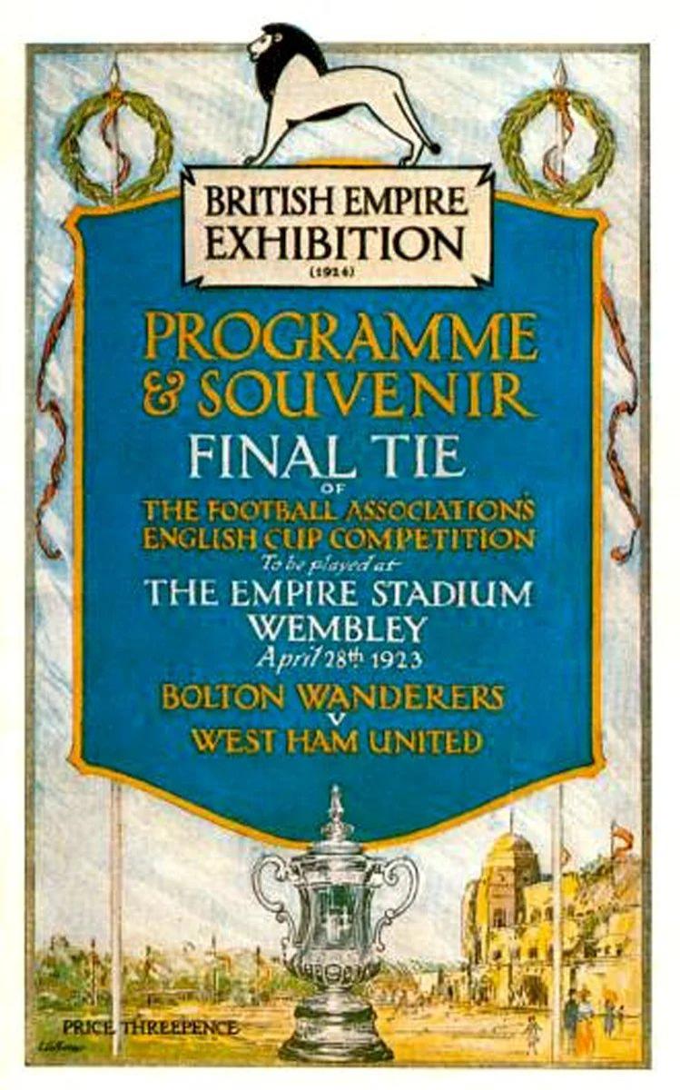 Титульный лист программы финального матча Кубка Англии по футболу 1923 года. Фото: Википедия