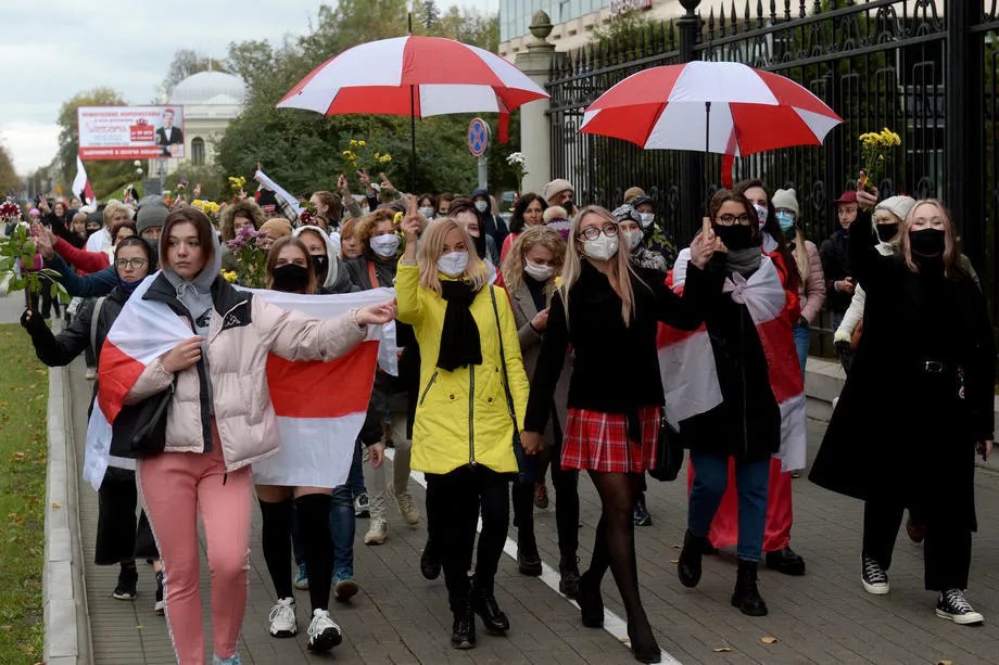 Акция протеста в Минске 17 октября. Фото: EPA-EFE