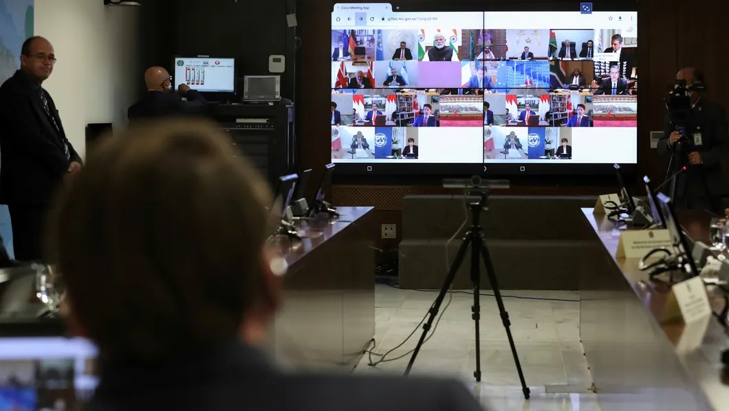 26 марта лидеры G20 были вынуждены общаться в формате видеоконфренции из-за пандемии. Фото: Reuters