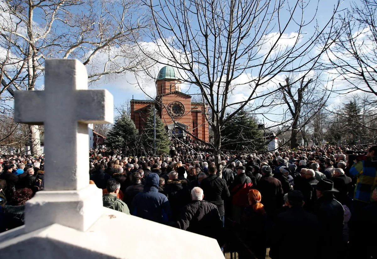 Церемония похорон сербского политика Оливера Ивановича в Белграде. Фото: AP / TASS