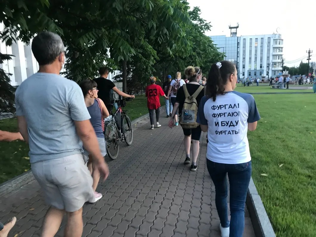 Хабаровчане вышли на улицу в поддержку губернатора Фургала. Фото: Ирина Тумакова