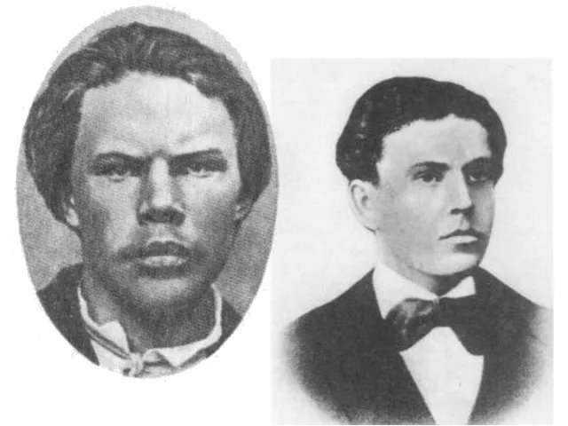Революционеры-бомбисты Рысаков (слева) и Гриневицкий (справа)