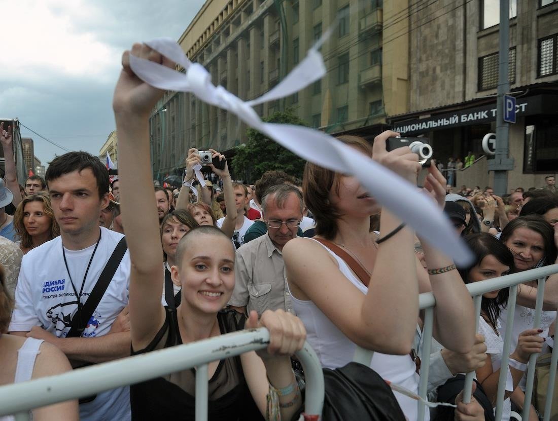 Акция оппозиции «Марш миллионов». Участники митинга на проспекте Сахарова. Фото: Геннадий Гуляев / Коммерсантъ