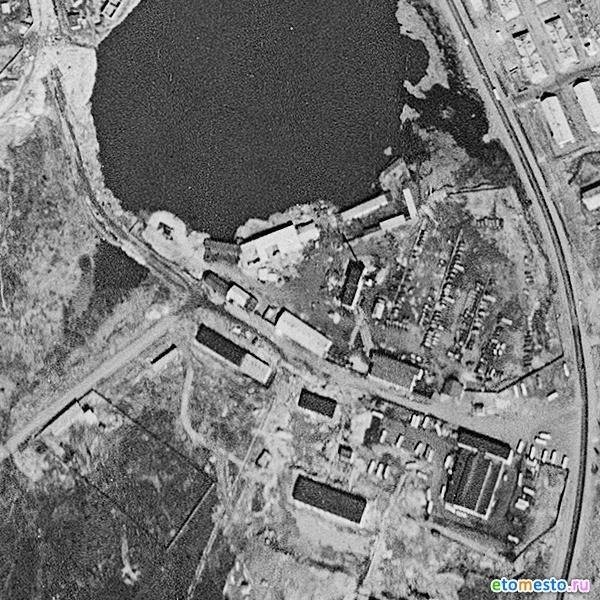 Территория Ледового озера и построек вокруг. Аэрофотосъемка 40-х годов