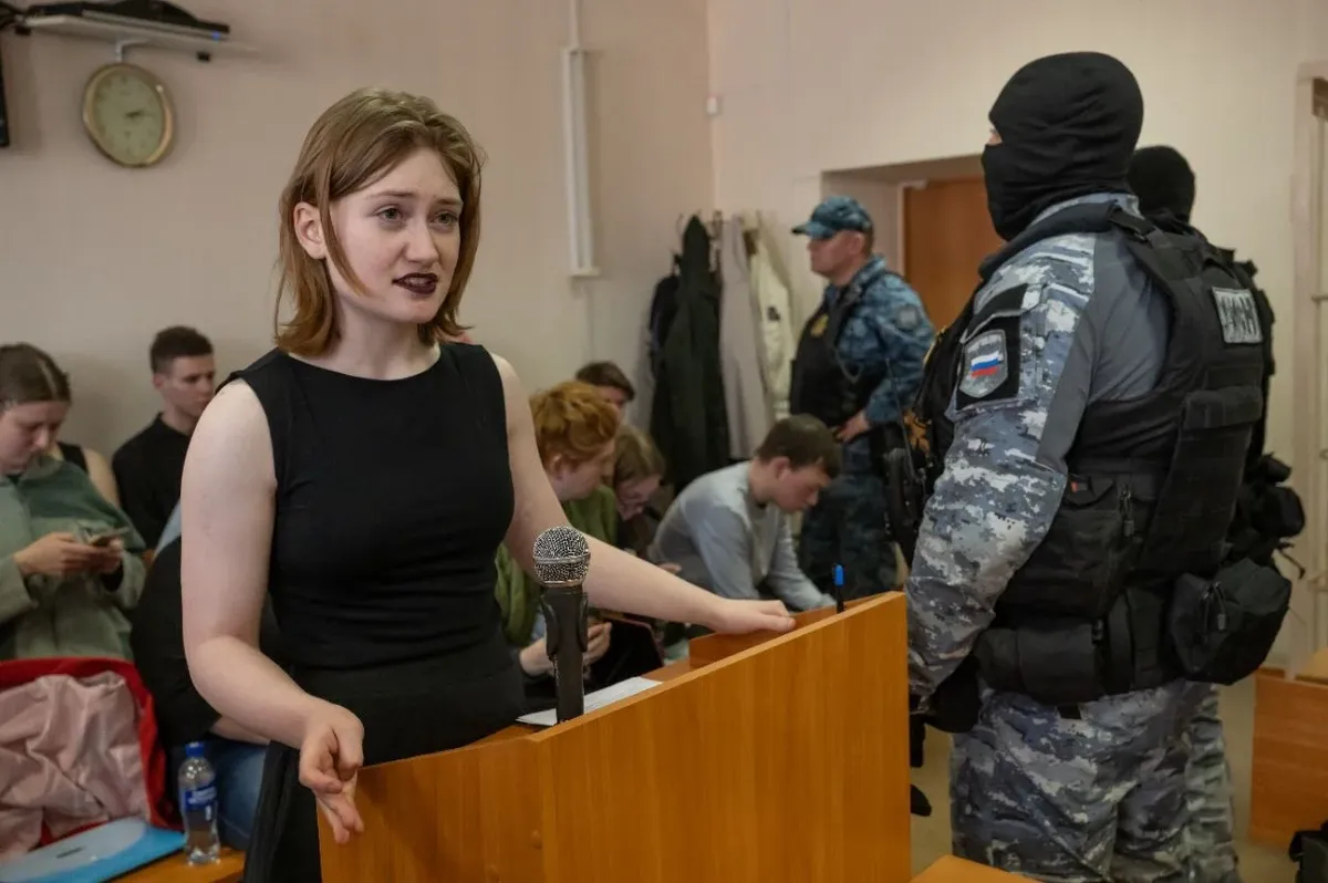 Дарья Козырева выступает с последним словом в суде. Фото: Андрей Бок, для «Новой газеты»