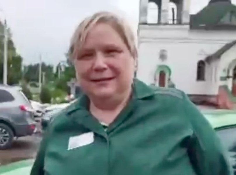 Александра Баязитова. Скриншот из видео после освобождения