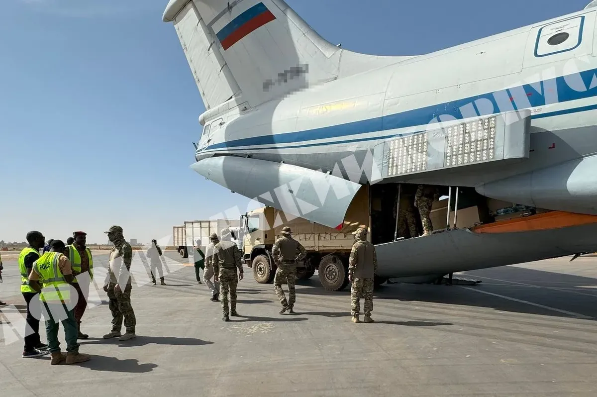Высадка в Буркина-Фасо в январе 2024 года. Фото: телеграм-канал «Африканского корпуса»