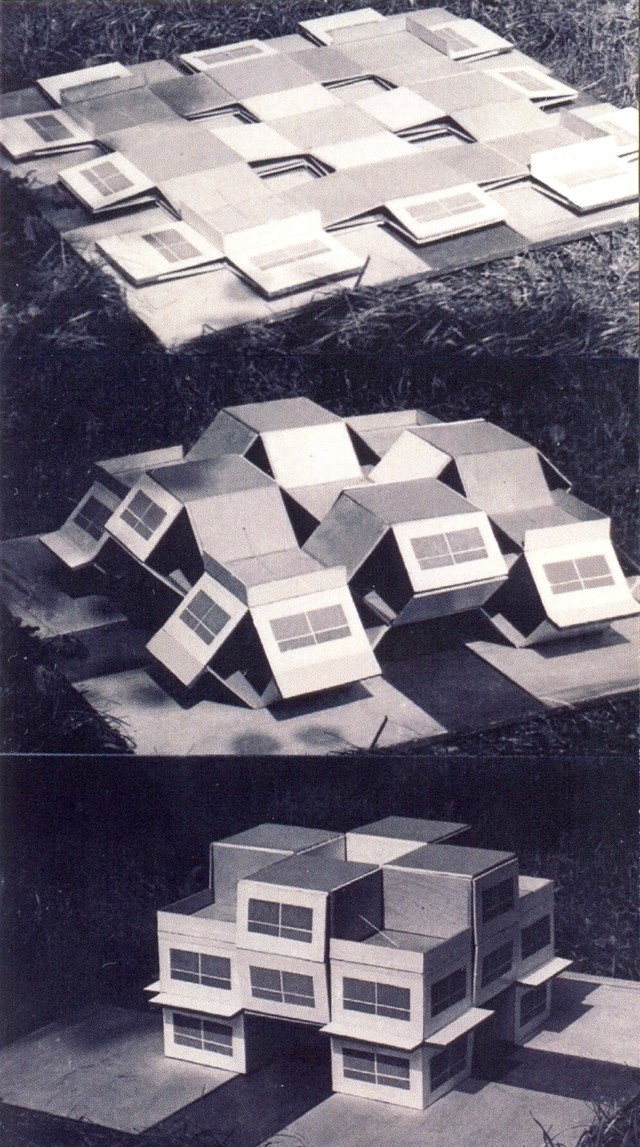 Модель, демонстрирующая принцип строительства самовозводящегося дома