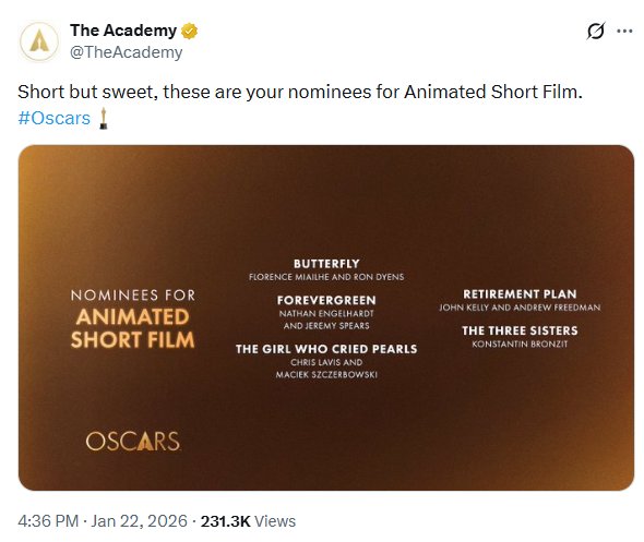 Номинация фильма «Три сестры» на «Оскар»