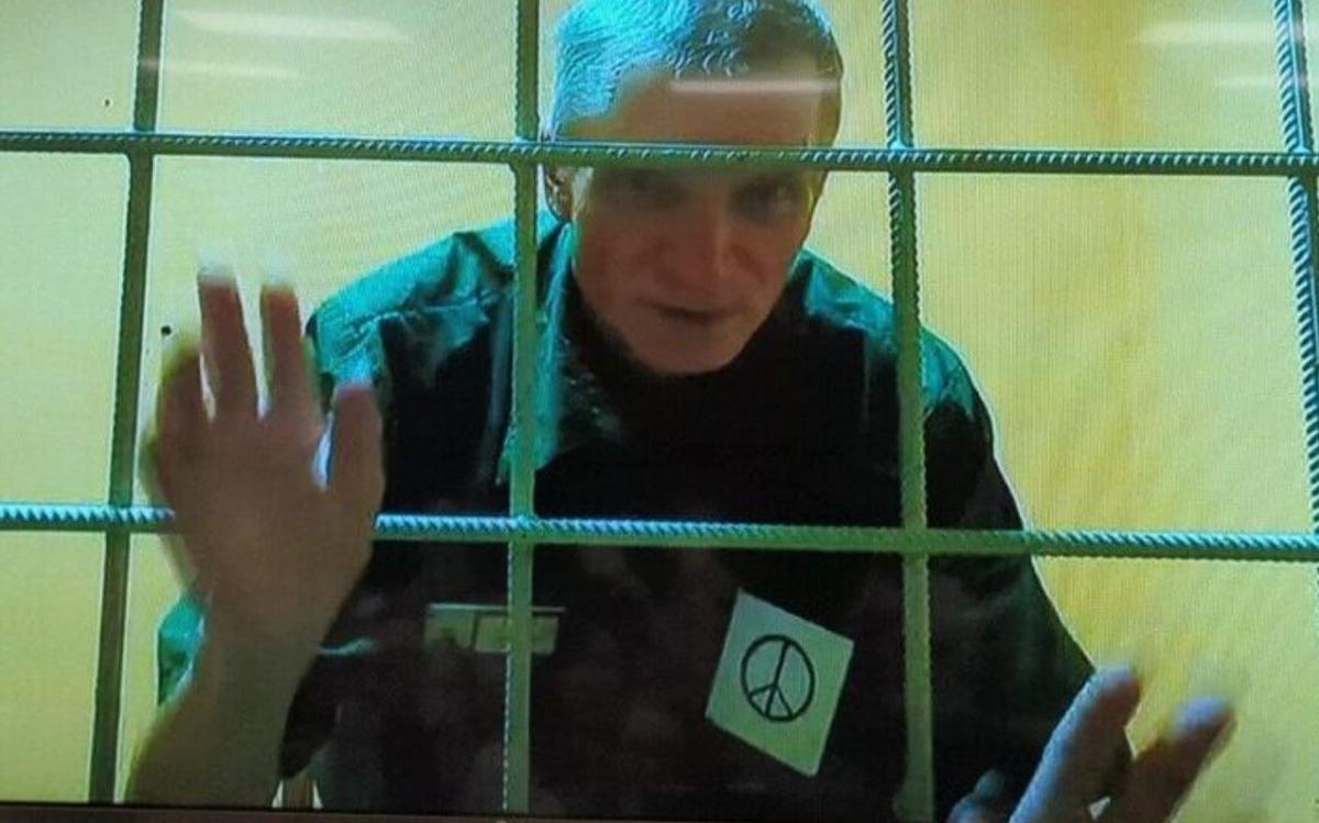 Алексей Горинов по видеосвязи на судебном заседании. Май 2025 г. Фото: соцсети