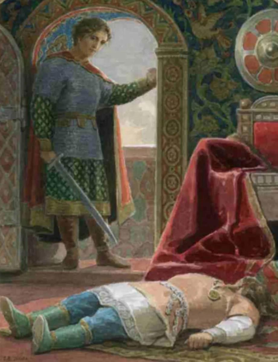Князь Владимир и убитый князь Ярополк