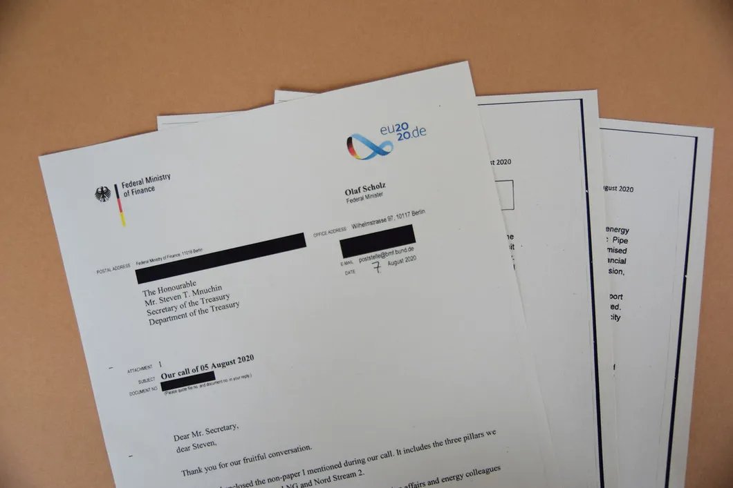 Фотография письма «министра Шольца» с «предложением» к администрации Трампа. Фото опубликовано в Deutsche Umwelthilfe